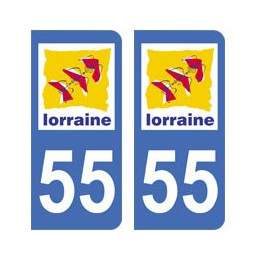 55 Meuse autocollant plaque