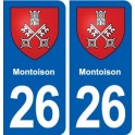 26 Montoison blason autocollant plaque stickers ville