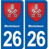 26 Montoison blason autocollant plaque stickers ville