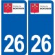 26 Montoison logo autocollant plaque stickers ville