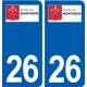 26 Montoison logo autocollant plaque stickers ville