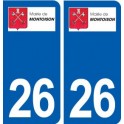 26 Montoison logo autocollant plaque stickers ville