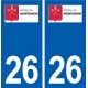 26 Montoison logo autocollant plaque stickers ville