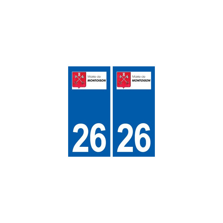 26 Montoison logo autocollant plaque stickers ville