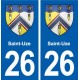 26 Saint-Uze blason autocollant plaque stickers ville