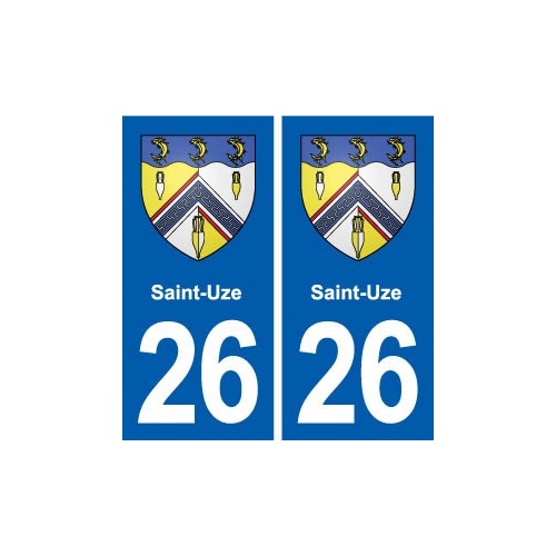 26 Saint-Uze blason autocollant plaque stickers ville