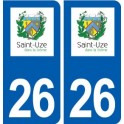 26 Saint-Uze logo autocollant plaque stickers ville