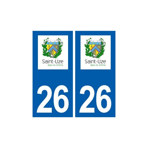 26 Saint-Uze logo autocollant plaque stickers ville