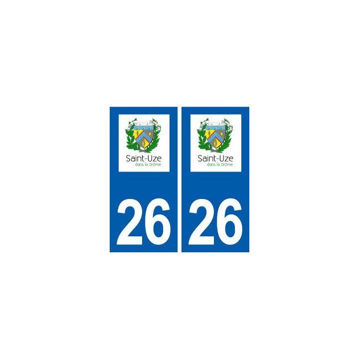 26 Saint-Uze logo autocollant plaque stickers ville