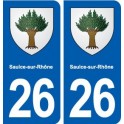 26 Saulce-sur-Rhône blason autocollant plaque stickers ville