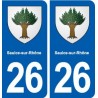 26 Saulce-sur-Rhône blason autocollant plaque stickers ville