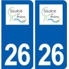 26 Saulce-sur-Rhône logo autocollant plaque stickers ville