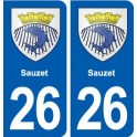26 Sauzet blason autocollant plaque stickers ville
