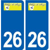26 Sauzet logo autocollant plaque stickers ville