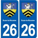 26 Suze-la-Rousse blason autocollant plaque stickers ville