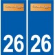 26 Suze-la-Rousse logo autocollant plaque stickers ville