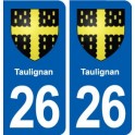 26 Taulignan blason autocollant plaque stickers ville