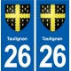 26 Taulignan blason autocollant plaque stickers ville