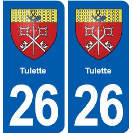 26 Tulette blason autocollant plaque stickers ville