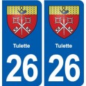 26 Tulette blason autocollant plaque stickers ville