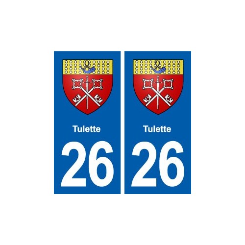 26 Tulette blason autocollant plaque stickers ville