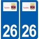 26 Tulette logo autocollant plaque stickers ville