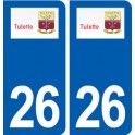 26 Tulette logo autocollant plaque stickers ville