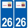 26 Tulette logo autocollant plaque stickers ville