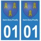 01 Saint-Genis-Pouilly ville autocollant plaque