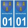 01 Saint-Genis-Pouilly ville autocollant plaque