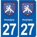 27 Acquigny blason autocollant plaque stickers ville