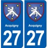 27 Acquigny blason autocollant plaque stickers ville