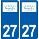 27 Acquigny logo autocollant plaque stickers ville