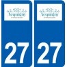 27 Acquigny logo autocollant plaque stickers ville