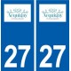 27 Acquigny logo autocollant plaque stickers ville