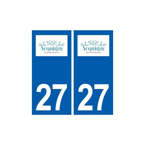 27 Acquigny logo autocollant plaque stickers ville