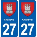 27 Charleval blason autocollant plaque stickers ville