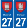27 Charleval blason autocollant plaque stickers ville
