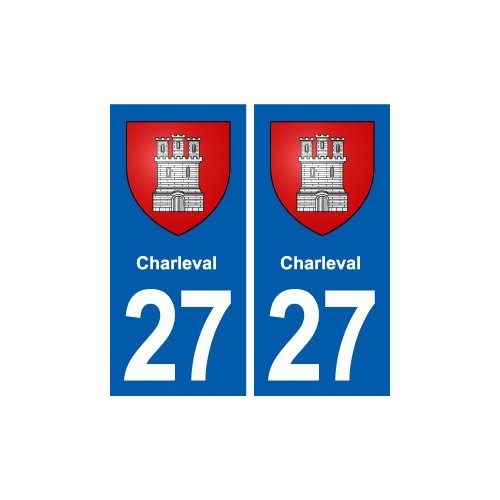 27 Charleval blason autocollant plaque stickers ville