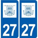 27 Charleval logo autocollant plaque stickers ville