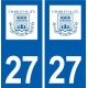 27 Charleval logo autocollant plaque stickers ville