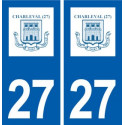 27 Charleval logo autocollant plaque stickers ville