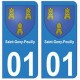 01 Saint-Genis-Pouilly ville autocollant plaque