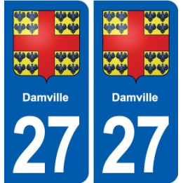 27 Damville blason autocollant plaque stickers ville
