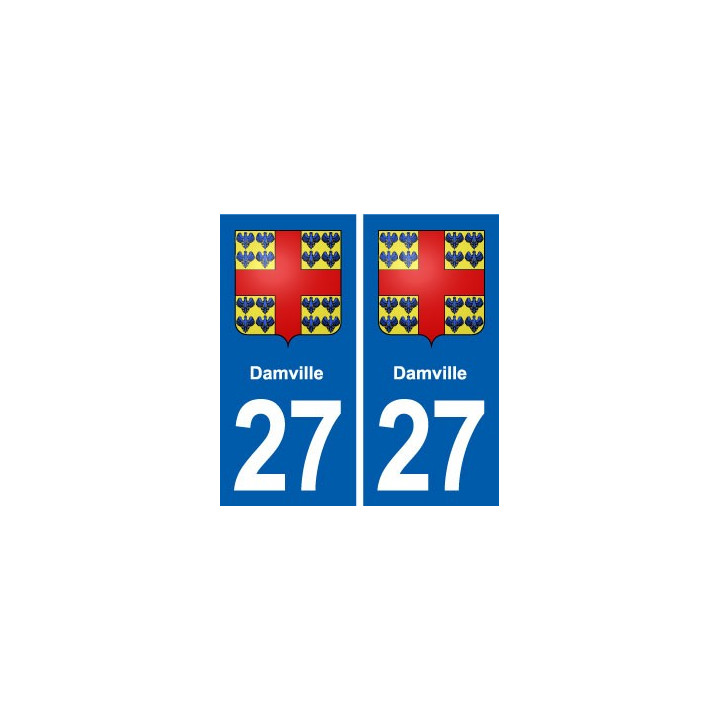 27 Damville blason autocollant plaque stickers ville