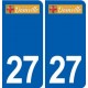 27 Damville logo autocollant plaque stickers ville
