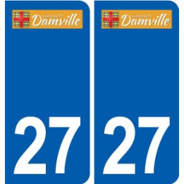 27 Damville logo autocollant plaque stickers ville