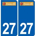 27 Damville logo autocollant plaque stickers ville