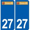 27 Damville logo autocollant plaque stickers ville