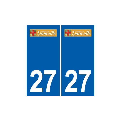 27 Damville logo autocollant plaque stickers ville